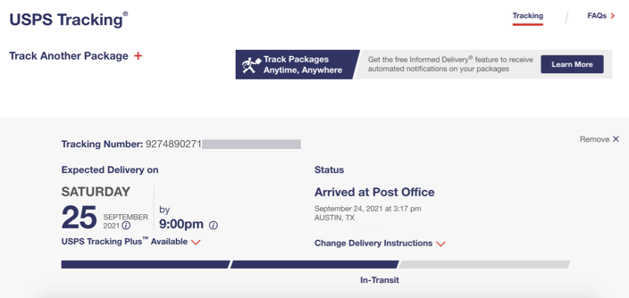 How customers track a package with a tracking number on Paypal