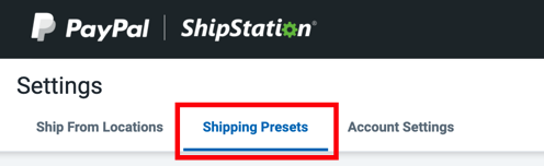 PayPal Account Settings. Redbox highlights: Shipping Presets tab