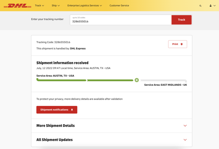 How customers track a package with a tracking number on Paypal